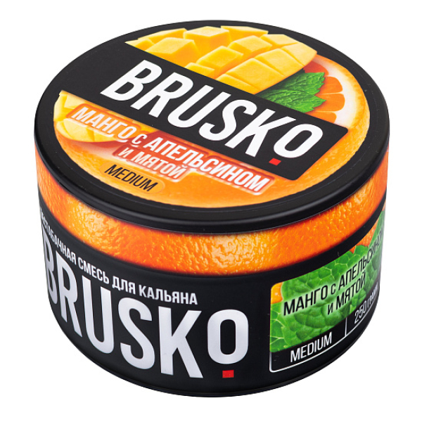 Смесь BRUSKO МАНГО С АПЕЛЬСИНОМ И МЯТОЙ (MEDIUM) 250 гр в Сочи