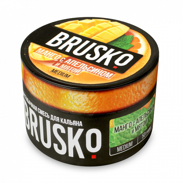 Смесь Brusko Medium Манго апельсин мята 50 грамм в Сочи