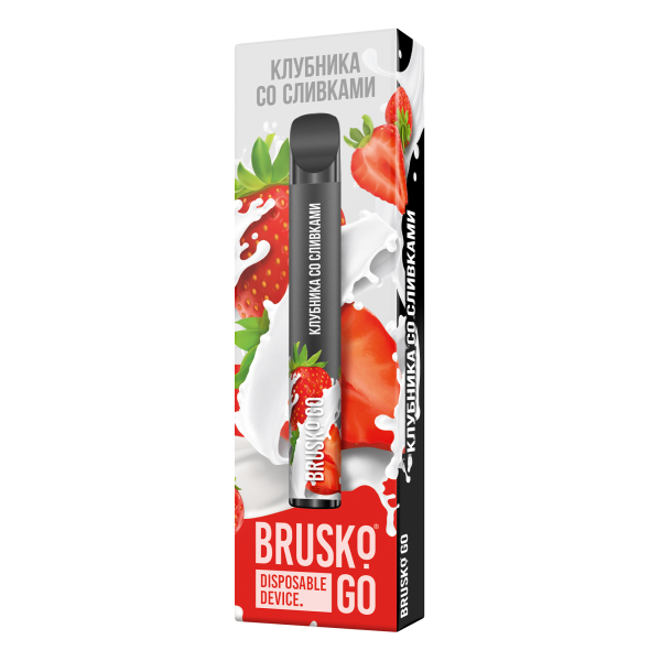 Одноразовая электронная сигарета Brusko Go Клубника Со Сливками 800 затяжек в Сочи