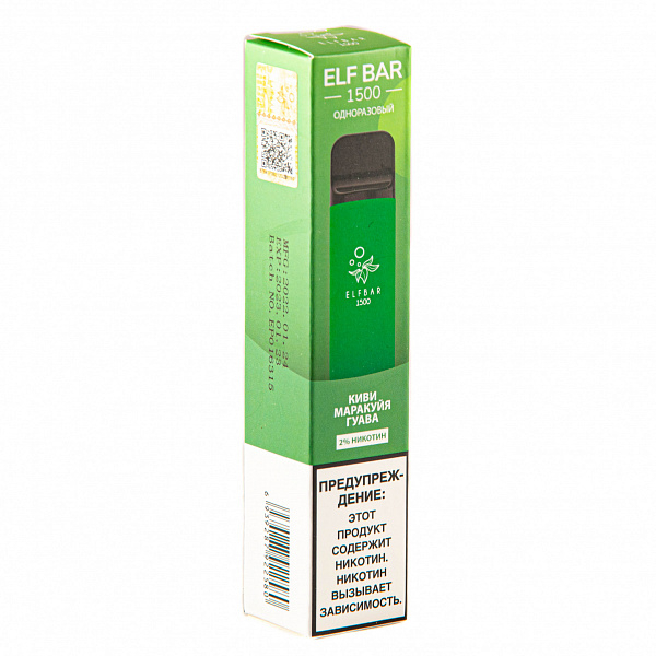 ELFBAR KIWI PASSION FRUIT GUAVA, 1500 тяг в Сочи