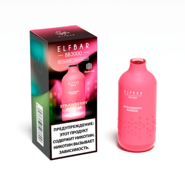 Elfbar BB3000 Мороженое с клубничным джемом, 3000 тяг в Сочи