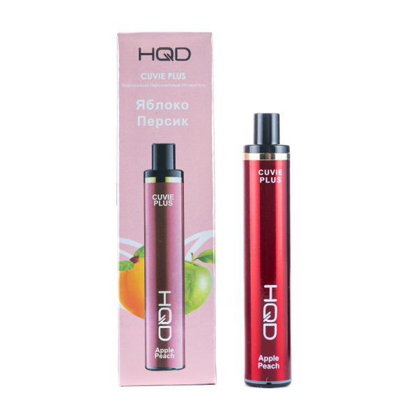 Одноразовая электронная сигарета HQD Cuvie Plus Apple Peach (Яблоко Персик) 1200 затяжек в Сочи