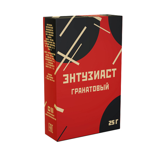 Табак ЭНТУЗИАСТ ГРАНАТОВЫЙ 25 гр в Сочи
