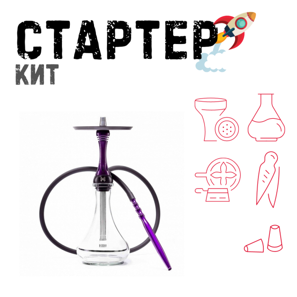 Набор с кальяном  Alpha Hookah X Purple ТОЛЬКО НЕОБХОДИМОЕ в Сочи