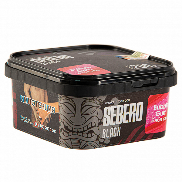Табак SEBERO BLACK BUBBLE GUM 200 гр в Сочи