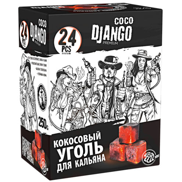 Уголь Coco Django для кальяна 24 шт в Сочи