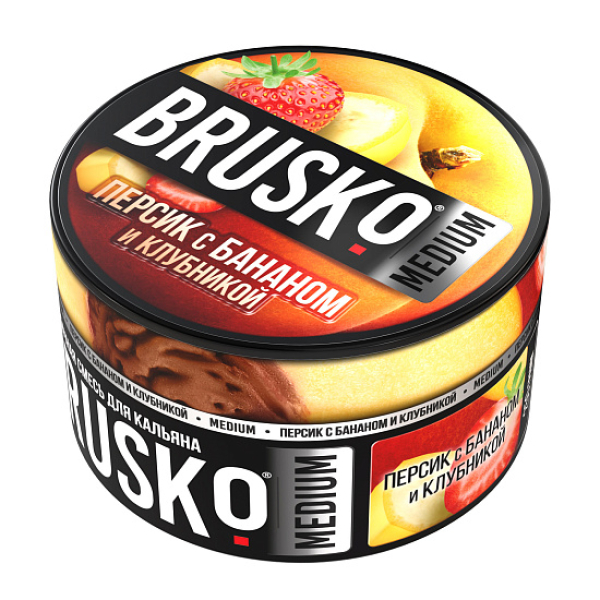 Смесь Brusko Персик с бананом и клубникой 250 гр в Сочи