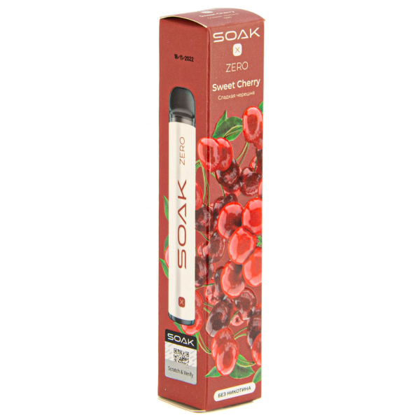 SOAK X ZERO Sweet cherry 1500 затяжек (без никотина) в Сочи