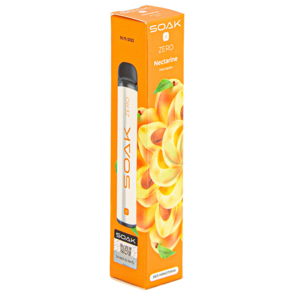 SOAK X ZERO Nectarine 1500 затяжек (без никотина) в Сочи