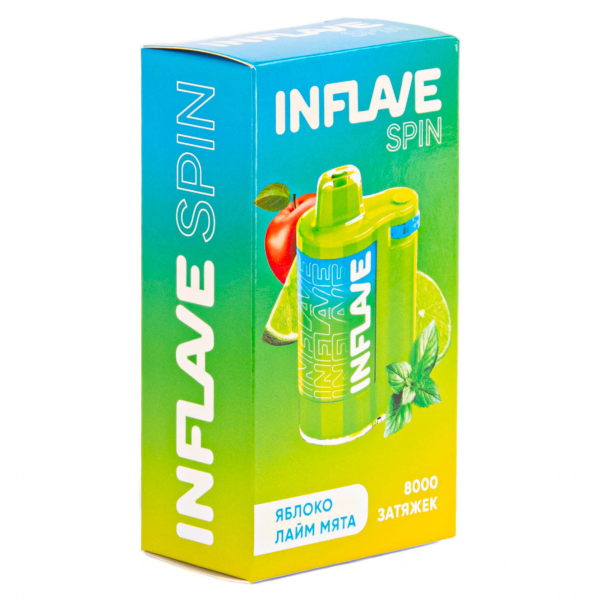 INFLAVE SPIN Яблоко лайм мята (8000 затяжек) в Сочи