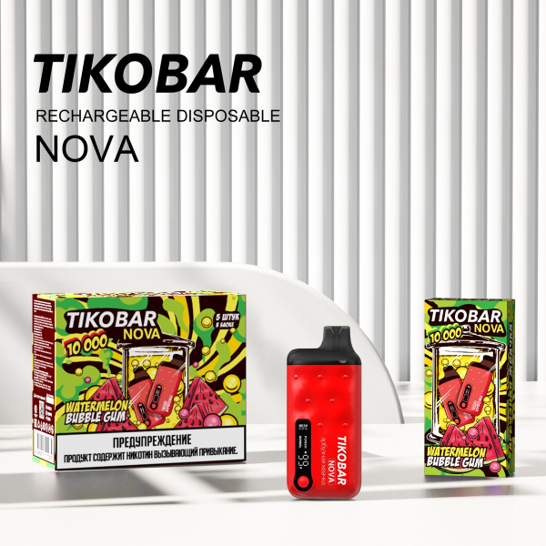 Электронка Tikobar Nova Арбузная Жвачка 10000 Затяжек в Сочи