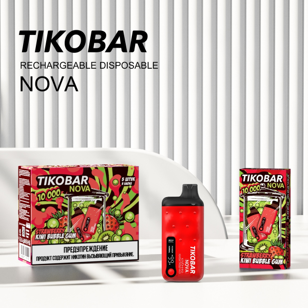 Электронка Tikobar Nova Клубника Киви Жвачка 10000 Затяжек в Сочи