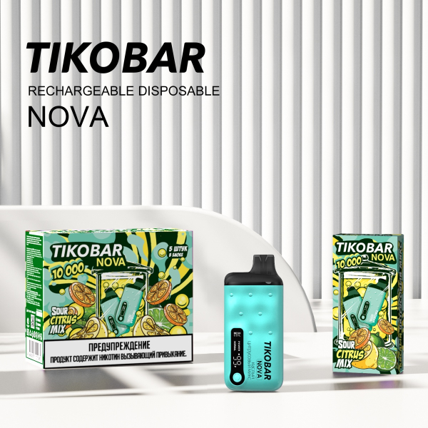 Электронка Tikobar Nova Кислый Цитрусовый Микс 10000 Затяжек в Сочи