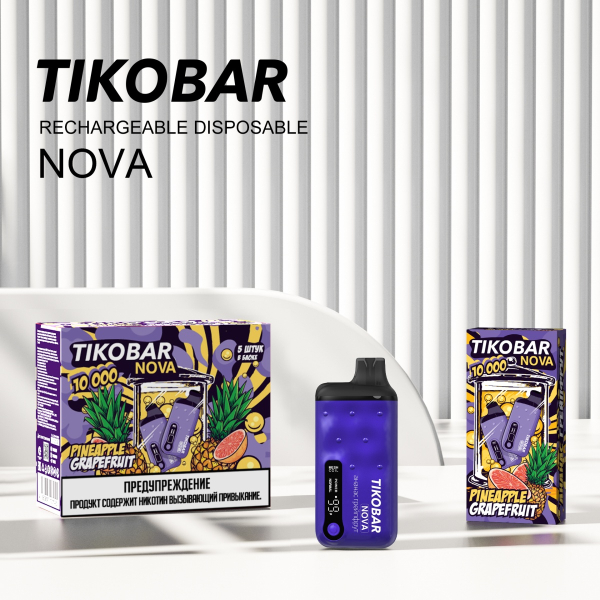 Электронка Tikobar Nova Ананас Грейпфрут 10000 Затяжек в Сочи