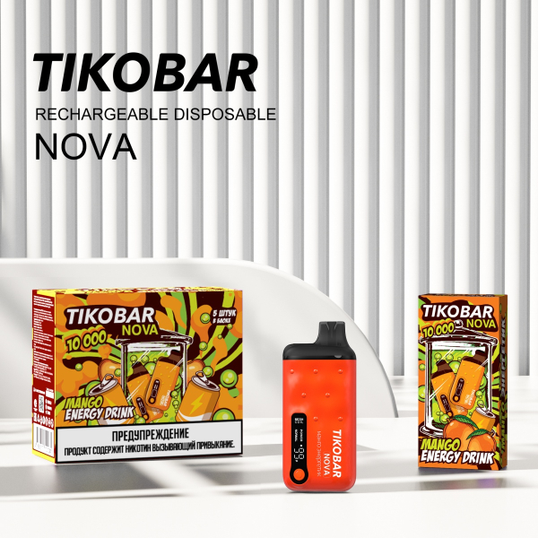 Электронка Tikobar Nova Манго Энергетик 10000 Затяжек в Сочи