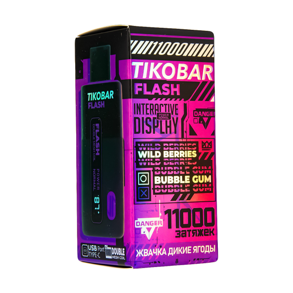 Электронка Tikobar Flash Жвачка Дикие Ягоды 11000 Затяжек в Сочи