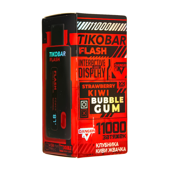 Электронка Tikobar Flash Клубника Киви Жвачка 11000 Затяжек в Сочи
