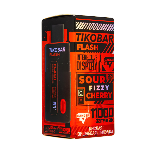 Электронка Tikobar Flash Кислая Вишнёвая Шипучка 11000 Затяжек в Сочи