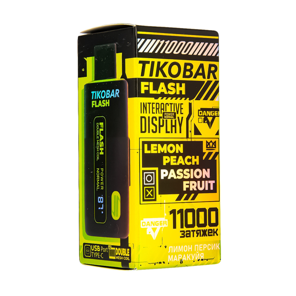 Электронка Tikobar Flash Лимон Персик Маракуйя 11000 Затяжек в Сочи