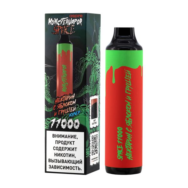 Электронка Monstervapor Space Нектарин Яблоко И Груша (11000 Затяжек) в Сочи