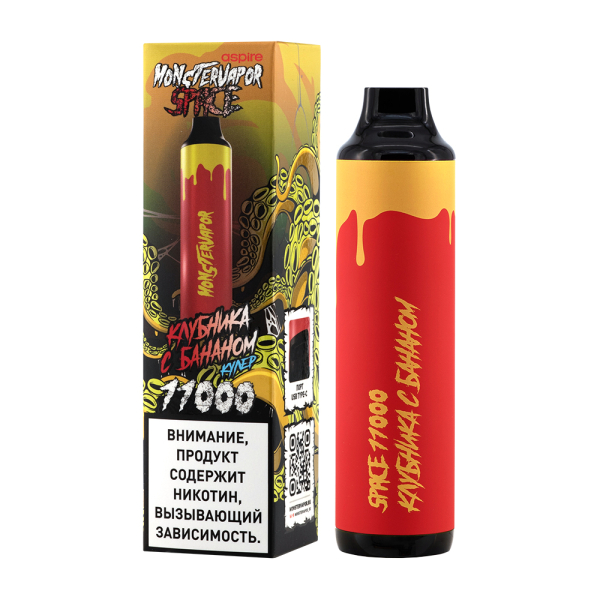 Электронка Monstervapor Space Клубника И Банан (11000 Затяжек) в Сочи