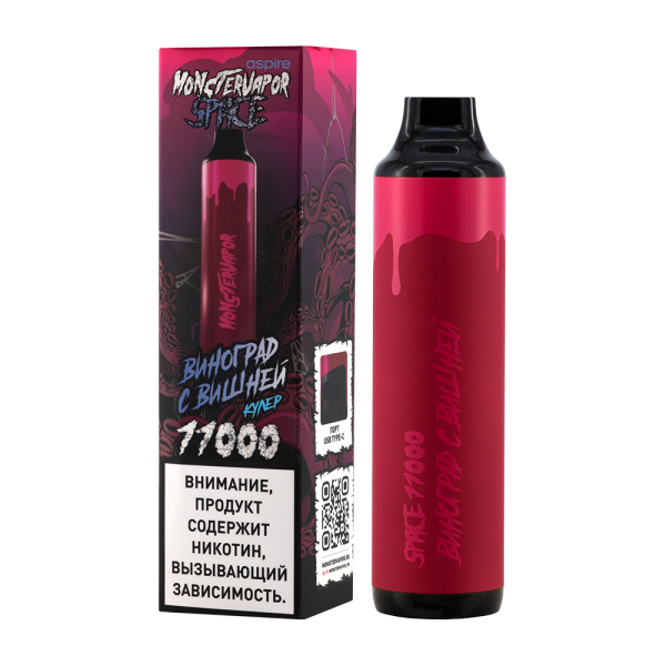 Электронка Monstervapor Space Виноград И Вишня (11000 Затяжек) в Сочи