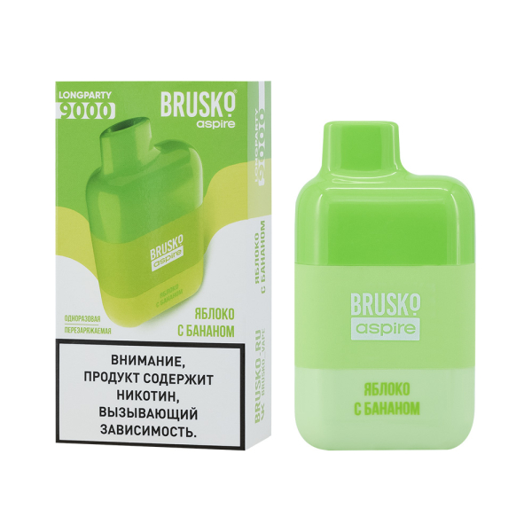 Электронка Brusko Longparty Яблоко И Банан (9000 Затяжек) в Сочи