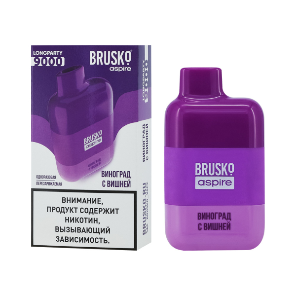 Электронка Brusko Longparty Виноград И Вишня (9000 Затяжек) в Сочи