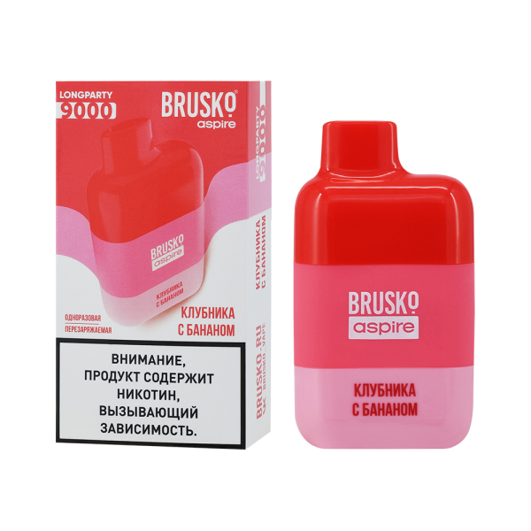 Электронка Brusko Longparty Клубника И Банан (9000 Затяжек) в Сочи