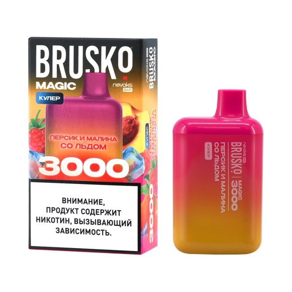 Электронка Brusko Magic Персик И Малина Со Льдом (3000 Затяжек) в Сочи