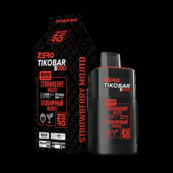 Электронка Tikobar Zero Клубничный Мохито 8000 Затяжек в Сочи