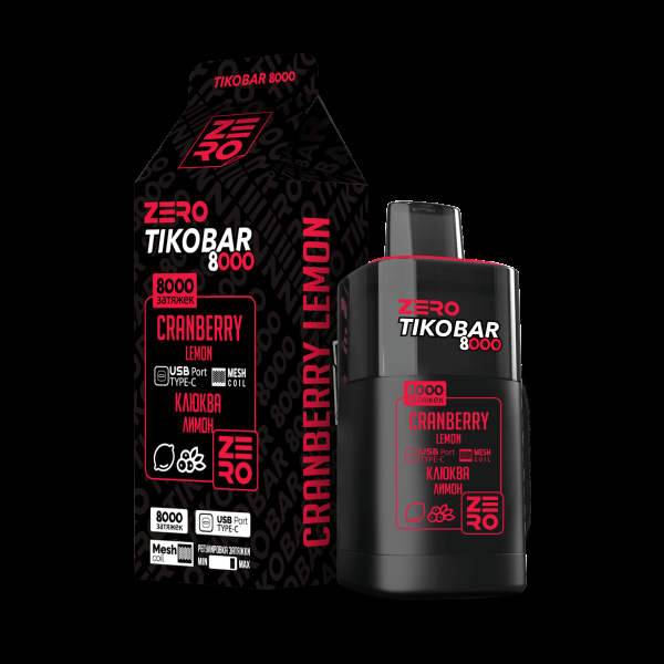 Электронка Tikobar Zero Клюква Лимон 8000 Затяжек в Сочи
