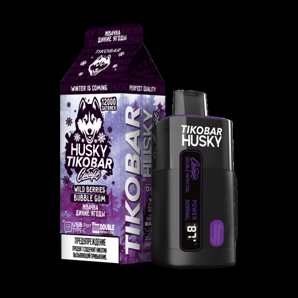 Электронка Tikobar Husky Сибирь Жвачка Дикие Ягоды 12000 Затяжек в Сочи