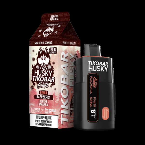Электронка Tikobar Husky Сибирь Персик Малина 12000 Затяжек в Сочи