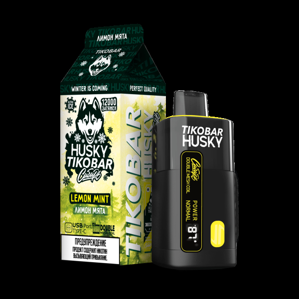Электронка Tikobar Husky Сибирь Лимон Мята 12000 Затяжек в Сочи