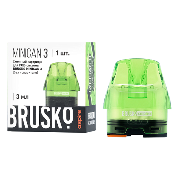 Сменный Картридж Brusko Minican 3, (Зелёный), 3 Мл, Упак. 1 Шт в Сочи