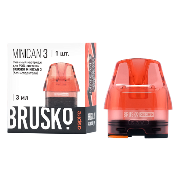 Сменный Картридж Brusko Minican 3, (Красный), 3 Мл, Упак. 1 Шт в Сочи