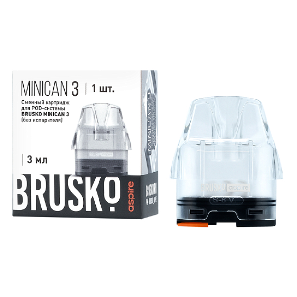 Сменный Картридж Brusko Minican 3, (Прозрачный), 3 Мл, Упак. 1 Шт в Сочи