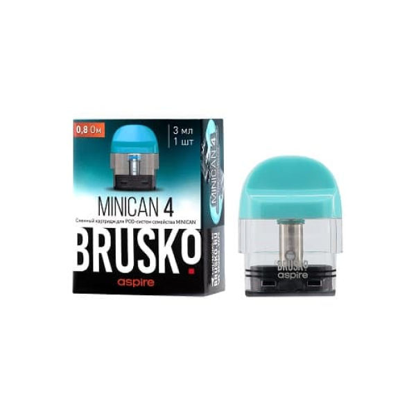 Сменный Картридж Brusko Minican 4 (3Мл) 0,8 Ом, Упак. 1 Шт голубой в Сочи