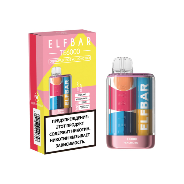 ЭСДН ELF BAR Te Персик Лайм 6000 затяжек в Сочи