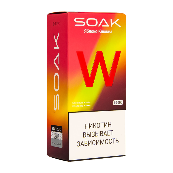 Электронная сигарета Soak W Яблоко Клюква 10000 в Сочи