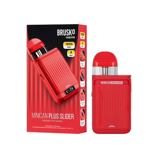 POD-система Brusko Minican Plus Slider Красный в Сочи