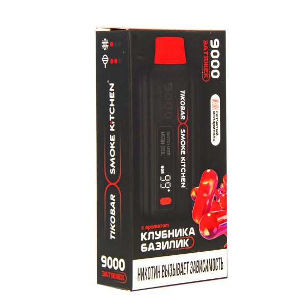 Электронка Tikobar X Smoke Kitchen Solo Клубника Базилик 9000 тяг в Сочи