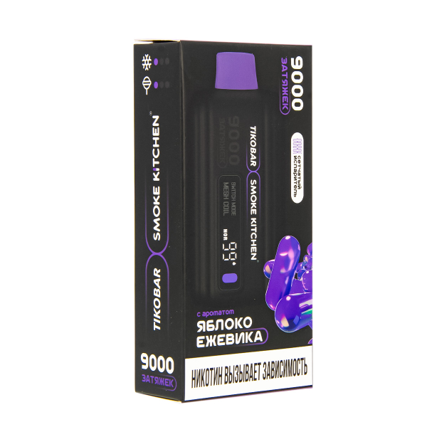 Электронка Tikobar X Smoke Kitchen Solo Яблоко Ежевика 9000 тяг в Сочи