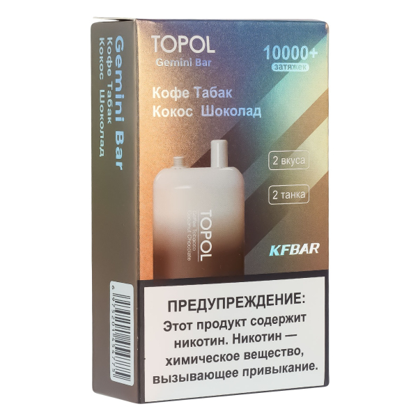 Электронка Topol Gemini Bar Coffee Tobacco | Coconut Chocolate 10000 тяг в Сочи