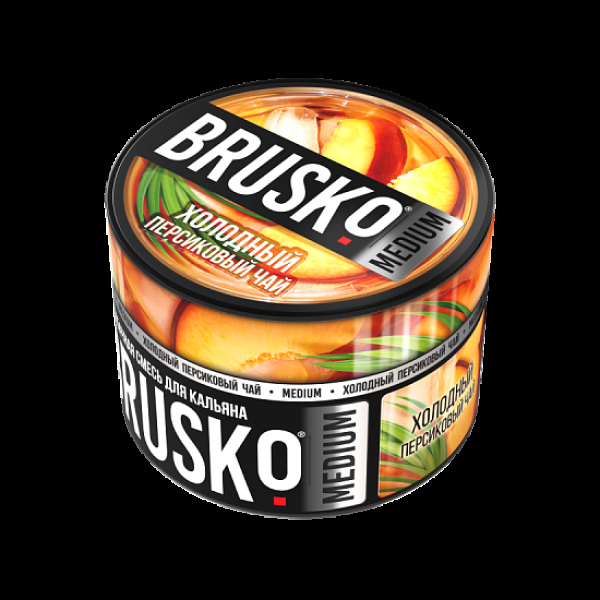 Бестабачная смесь Brusko Холодный Персиковый Чай Medium 50 грамм в Сочи