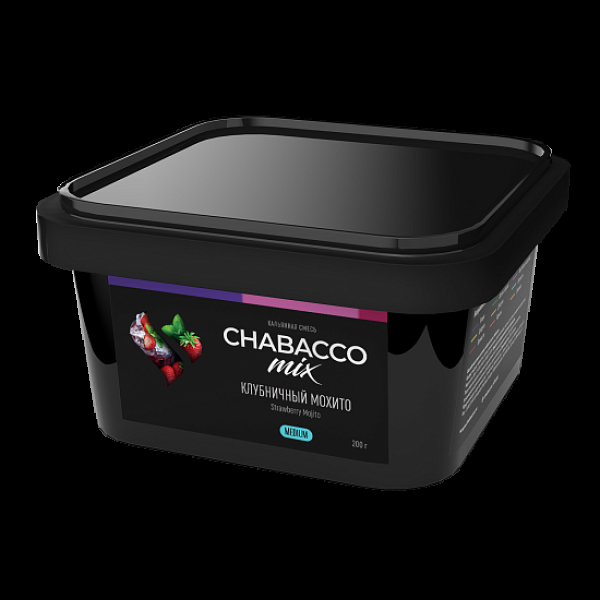 Бестабачная смесь Chabacco Mix Strawberry Mojito Клубничный Мохито  Medium 200 грамм в Сочи