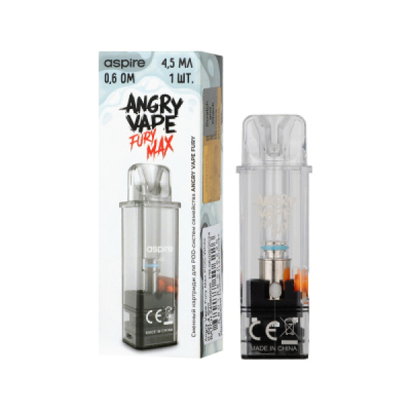 Картридж Angry Vape Fury Max Белый 45 мл 0.6 Ом ( 1 шт.) в Сочи
