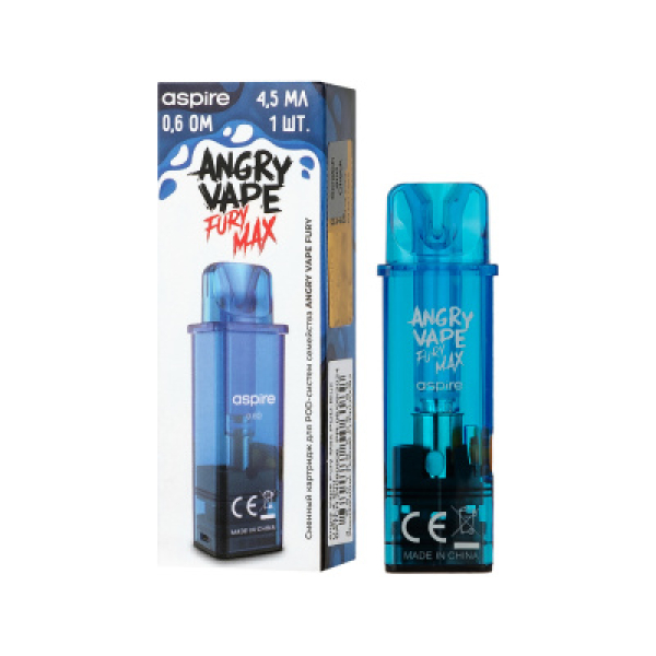 Картридж Angry Vape Fury Max Синий 45 мл 0.6 Ом ( 1 шт.) в Сочи