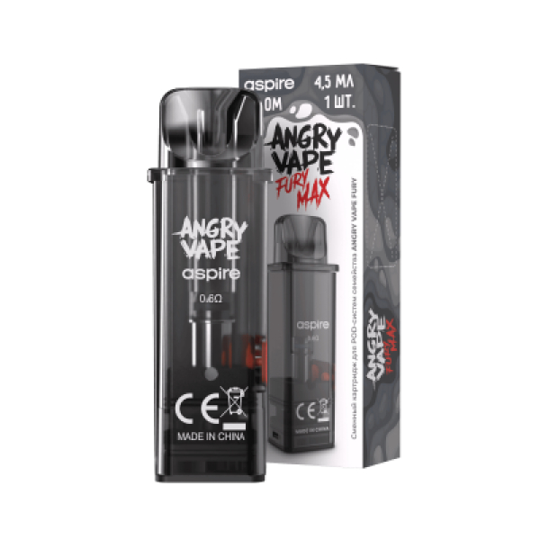 Картридж Angry Vape Fury Max Чёрный 45 мл 0.6 Ом ( 1 шт.) в Сочи